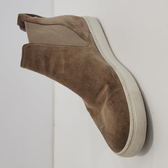 Vince Newlyn High Top Sneakers Shoes Suede Slip On Women's Sz 9M Tan NICE! - Picture 11 of 16